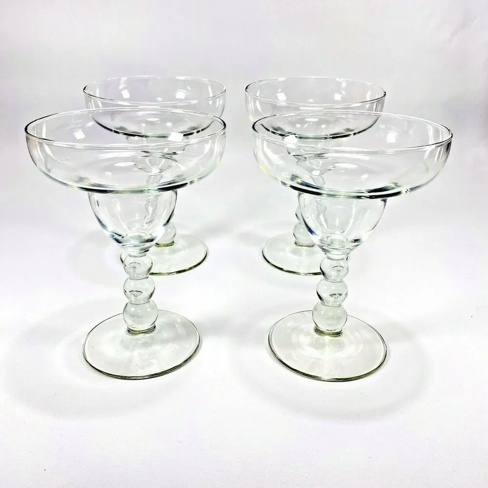 4 Libbey Metropolis Clear Margarita Glasses Set 6
